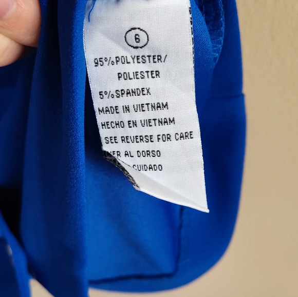 Shelby & Palmer Button Down Dress Size 6 Royal Blue Career Belt Pockets - Picture 8 of 8